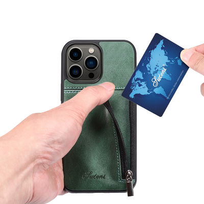 Неподдельный кожаный случай бумажника Iphone случаев телефона роскошный современный