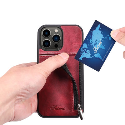 Неподдельный кожаный случай бумажника Iphone случаев телефона роскошный современный