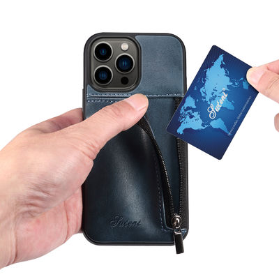 Неподдельный кожаный случай бумажника Iphone случаев телефона роскошный современный
