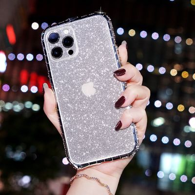 Luxury Glitter Bling Diamond Прозрачный мягкий телефонный чехол для iPhone 14 13 12 Pro Max 11 XS XR 8 Plus