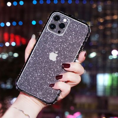 Luxury Glitter Bling Diamond Прозрачный мягкий телефонный чехол для iPhone 14 13 12 Pro Max 11 XS XR 8 Plus
