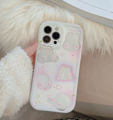 Маленькие упругие чехлы для телефонов Pink Rabbit Iphone 15 Apple Phone Case