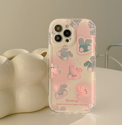 Маленькие упругие чехлы для телефонов Pink Rabbit Iphone 15 Apple Phone Case